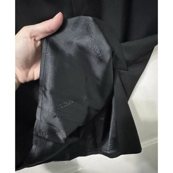 Dolce Gabbana 100% Virgin Wool Black Pencil Skirt Side Slit Size 42 - Picture 8 of 9